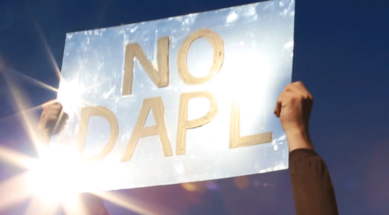 Mirrored #NoDAPL Protest Signs Protect Protestors from Anti-Police