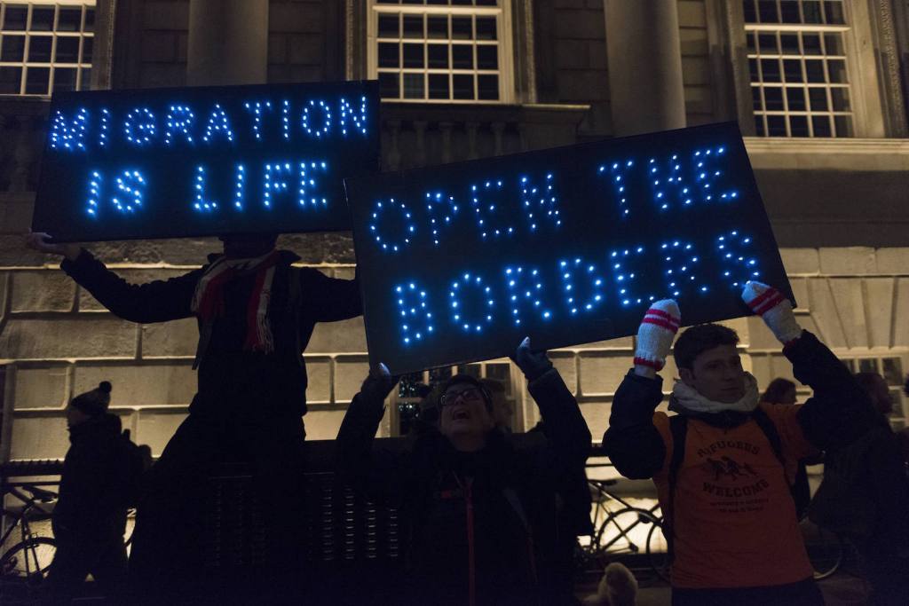 Thousands march across the U.K. in protest at Trump’s refugee ban