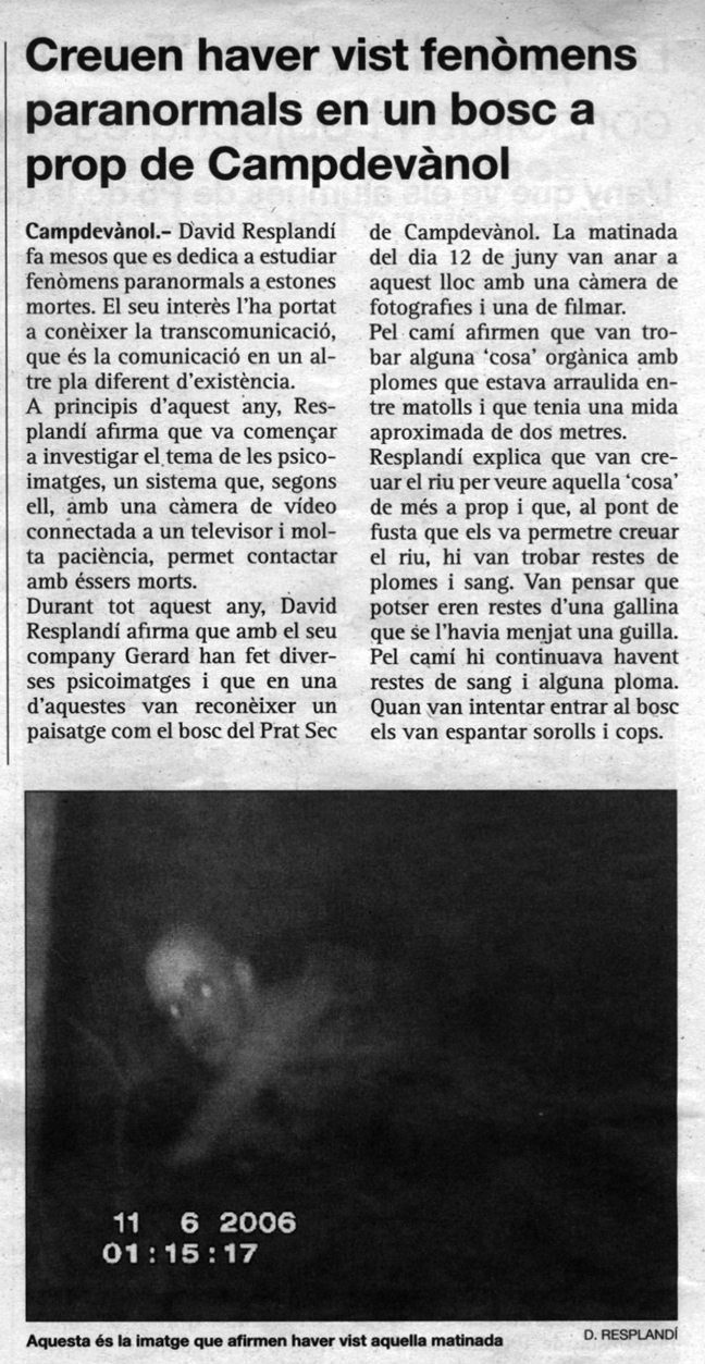 Angel de Campdevànol artículo de prensa