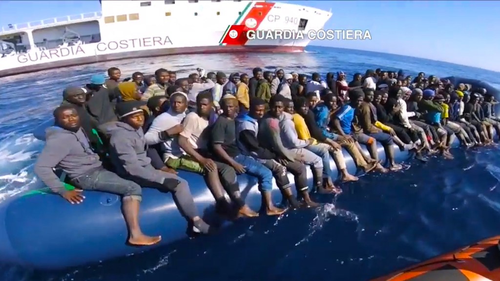 34 migrants rescued after boat bursts into flames in Mediterranean
