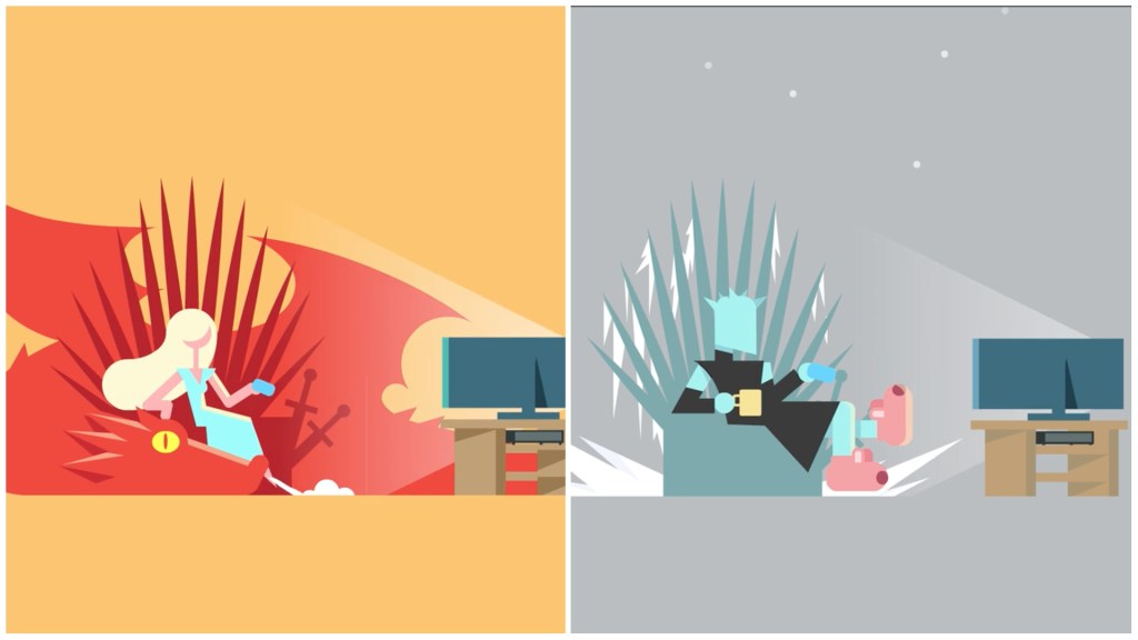 De personages van Game of Thrones zitten in deze schattige gifs op het puntje van hun stoel