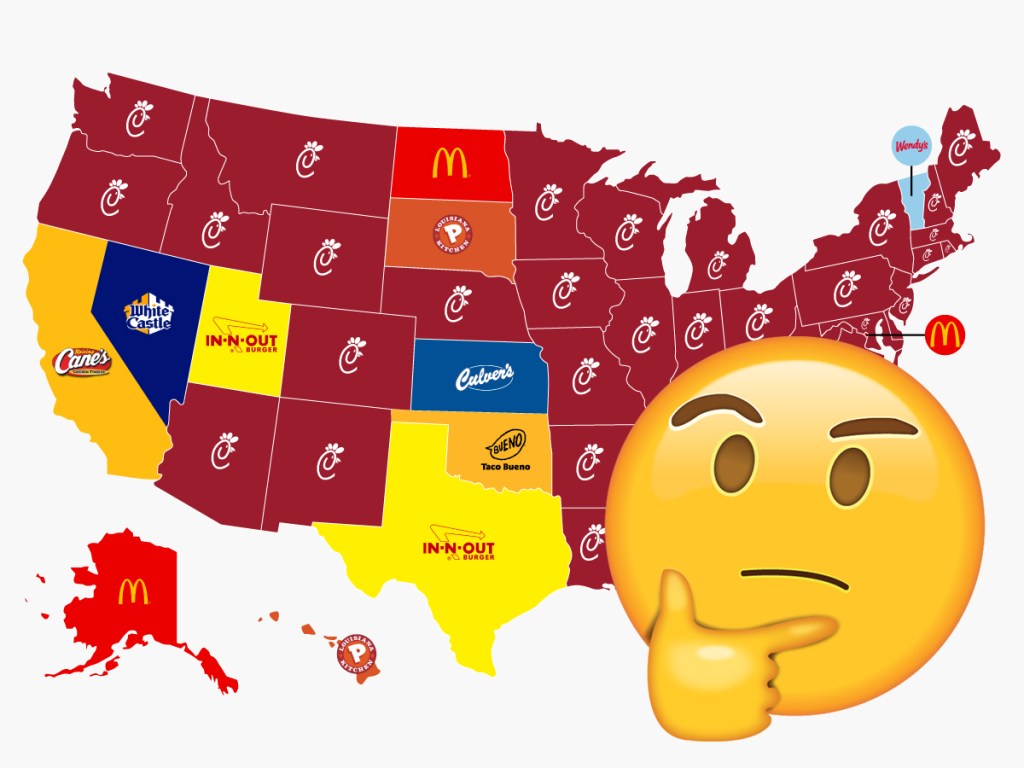 This Map of America’s “Most Popular” Fast Food Chains Makes No Sense
