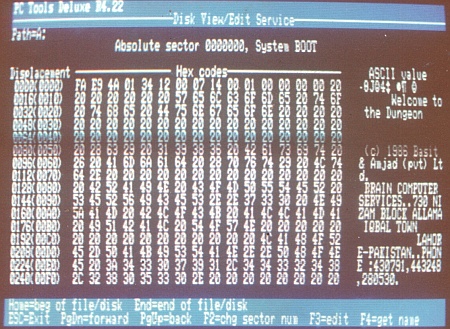 historischer DOS-Virus