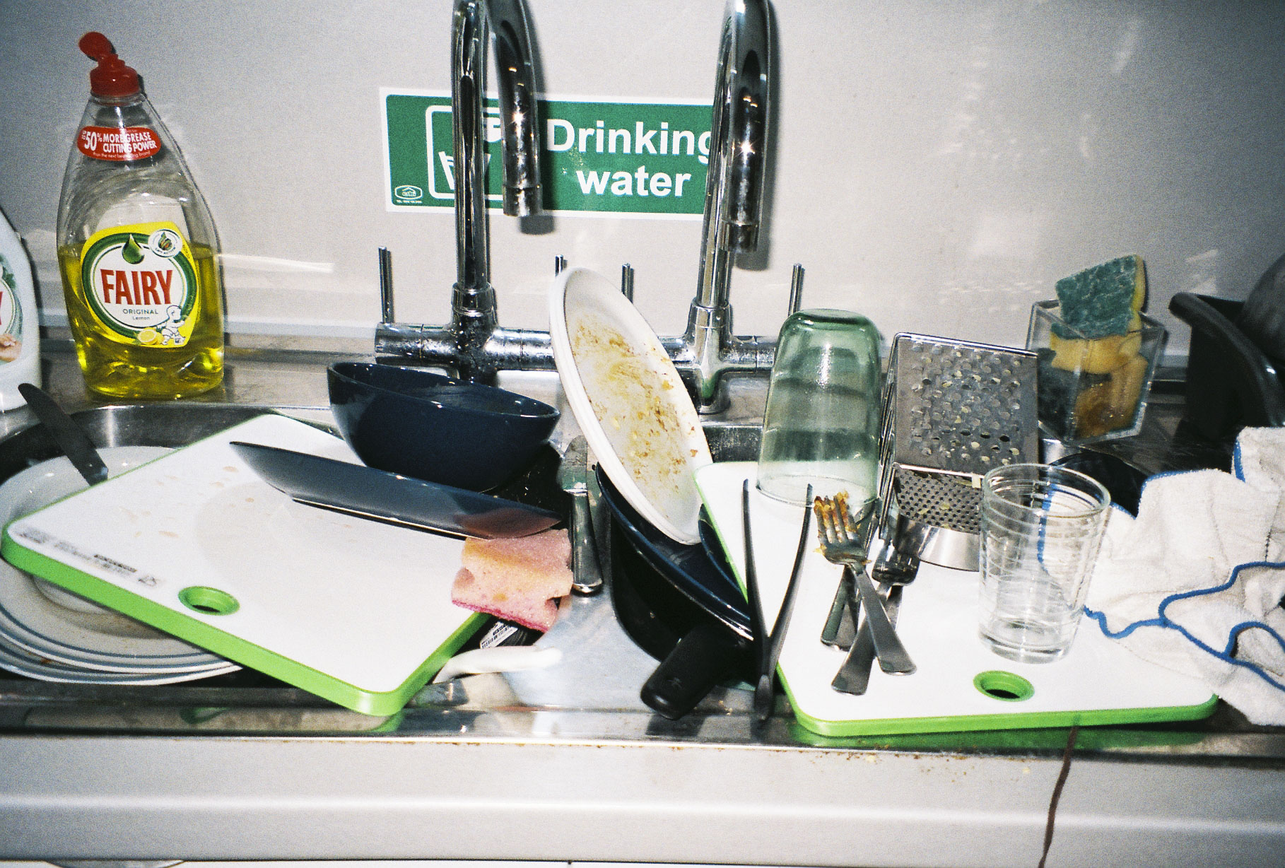 Washing up in sink