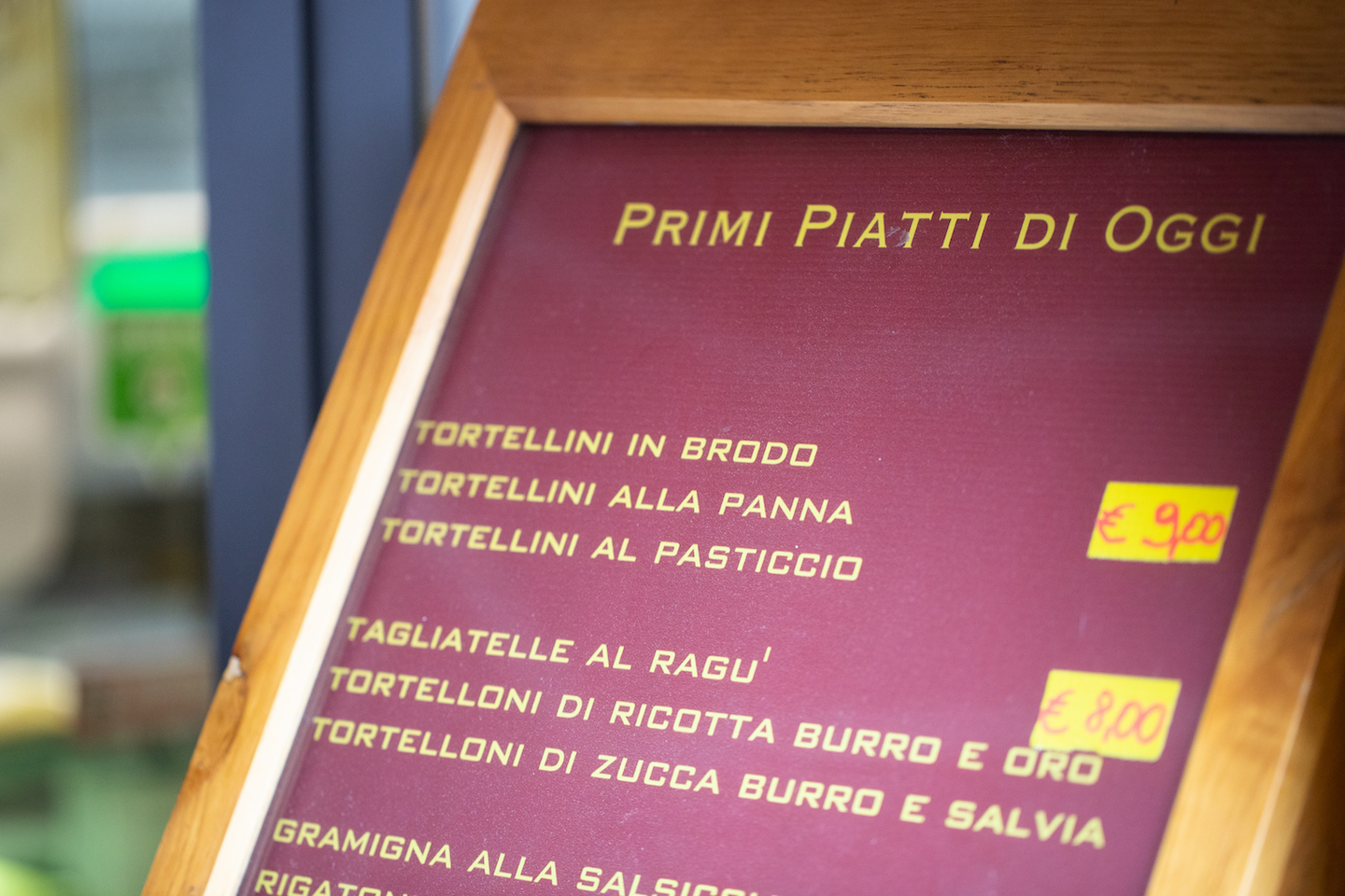 Menu sfogline via del pratello