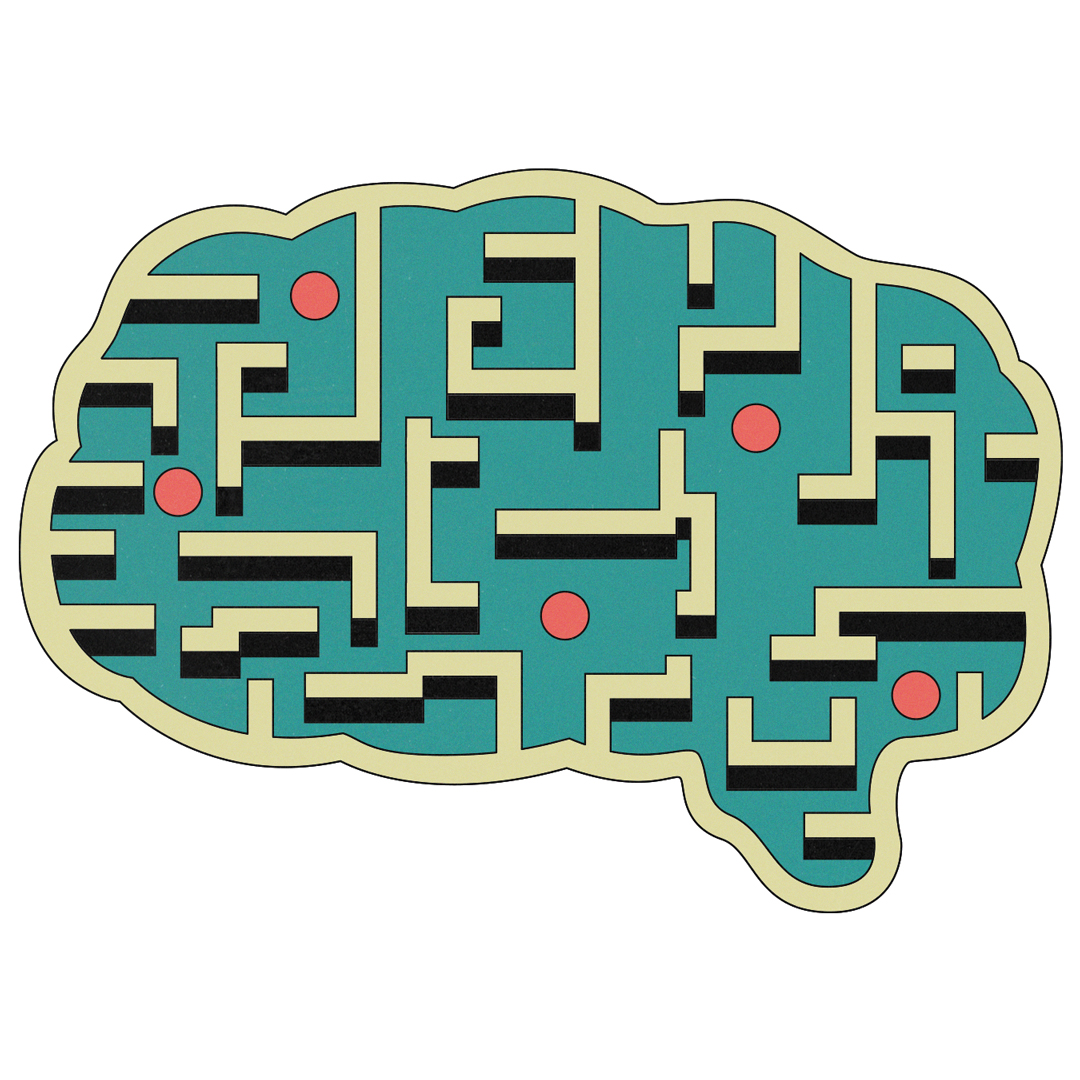 Brain with a maze inside of it