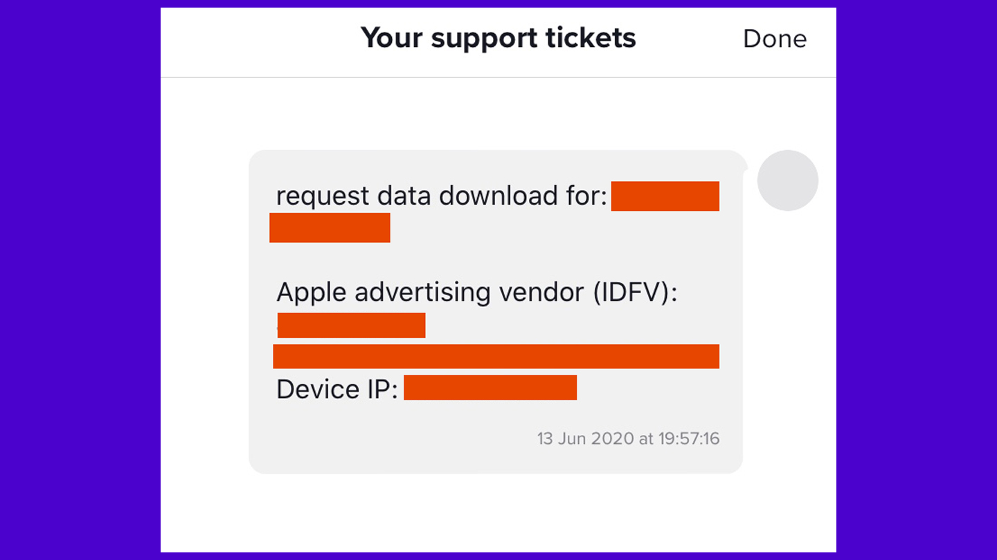 The author's request to download his data.