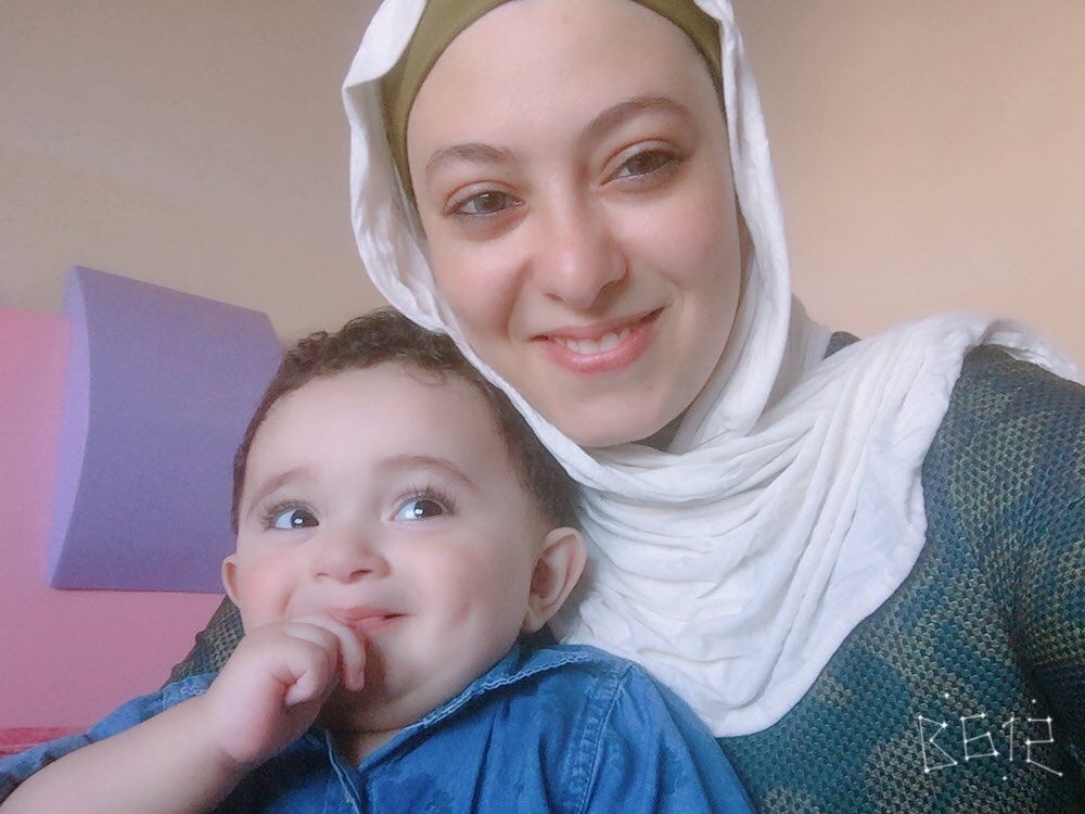 Eman Basher and her son Faisal