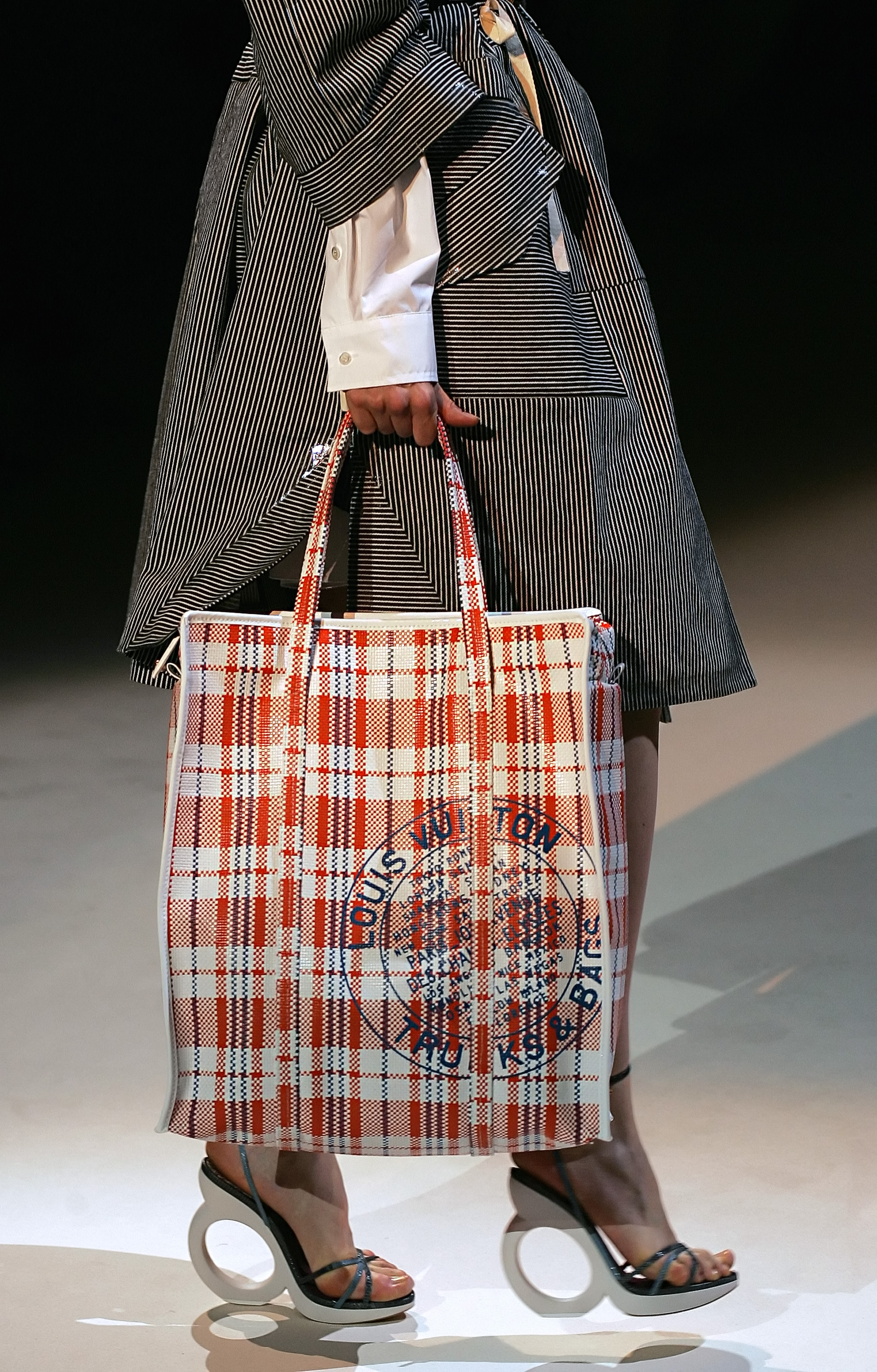 Louis Vuitton Hong Kong red-white-blue nylon canvas bag for Spring/Summer 2007 collection.