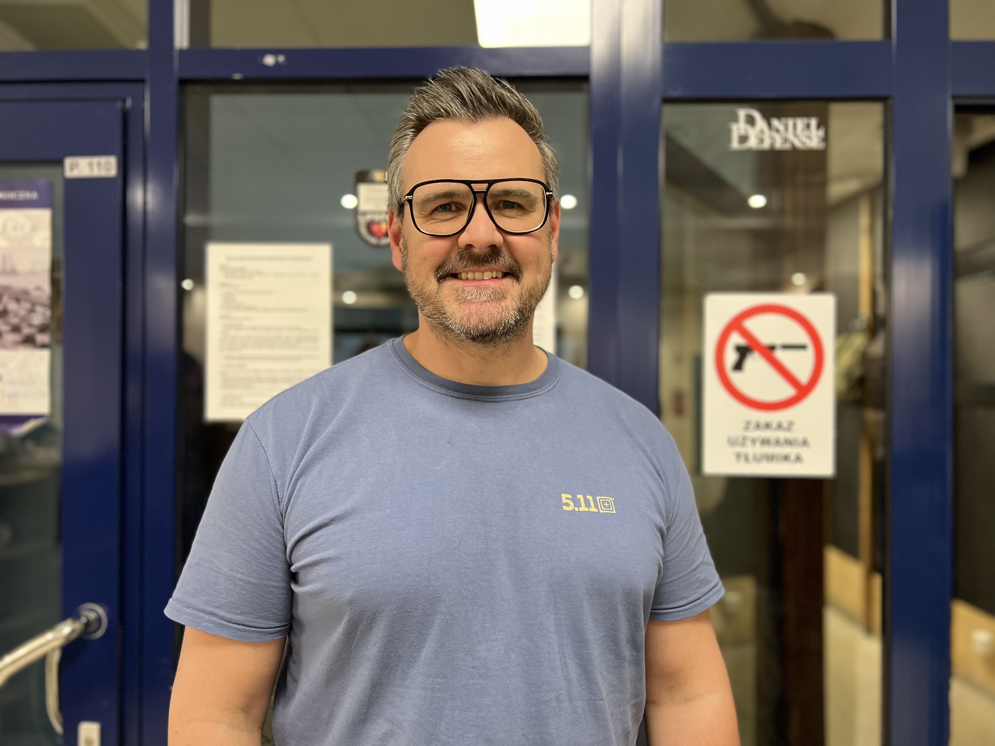 Marcin Chewiński , an instructor at Strzelnica Warszawianka in Warsaw, Poland.