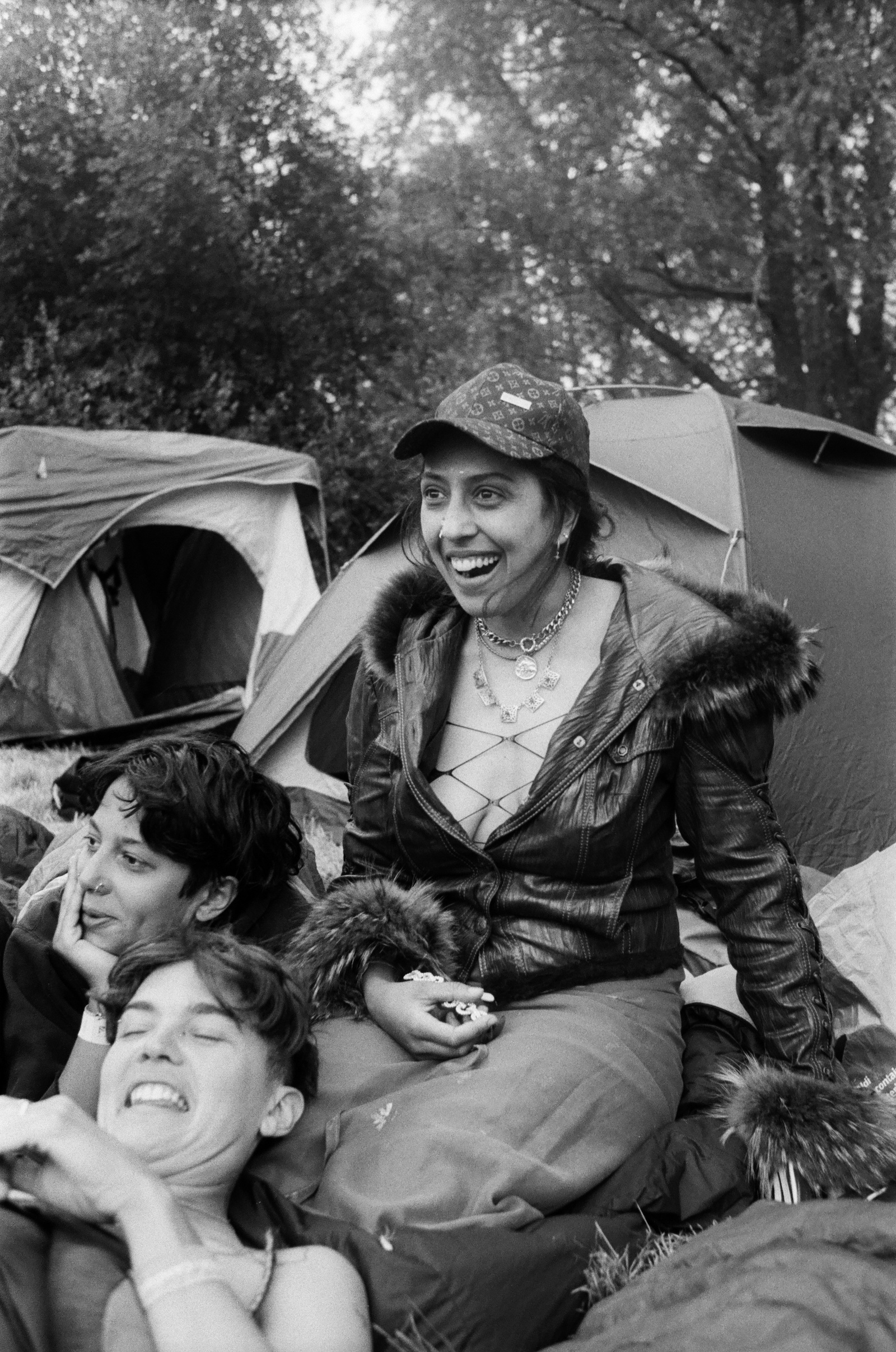 Jenny, 29 and friends at Flesh Festival, 2022. Photo by Jesse Glazzard.